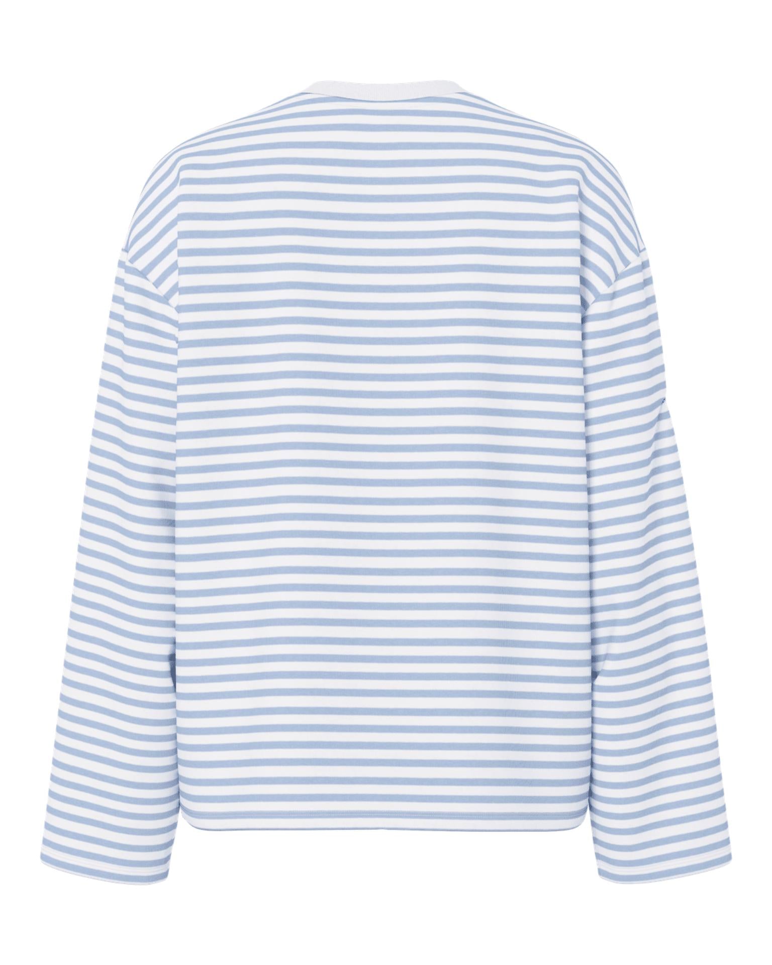 SADIE STRIPE TEE LS - CLOUD DANCER / CASHMERE BLUE