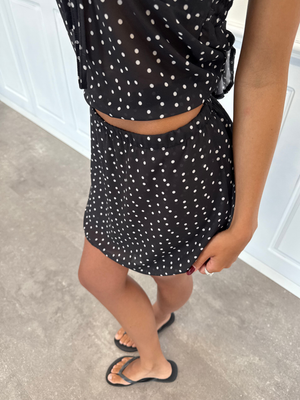 DONNA MINI SKIRT - BLACK DOT