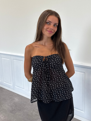 MOANA TOP - BLACK DOTS
