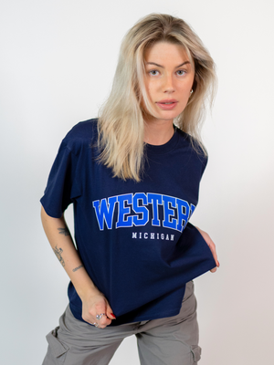 WESTERN MICHIGAN TEE - NAVY