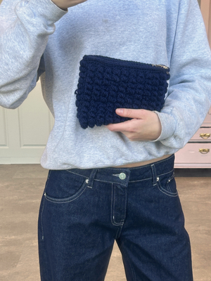 CROCHET CLUTCH - NAVY