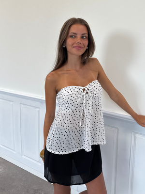 MOANA TOP - WHITE DOTS