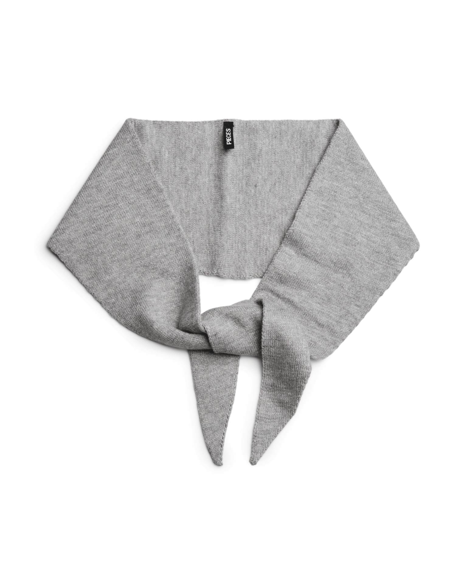 Gråt, strikket Pieces Komma trekantet tørklæde i blød viskoseblanding.