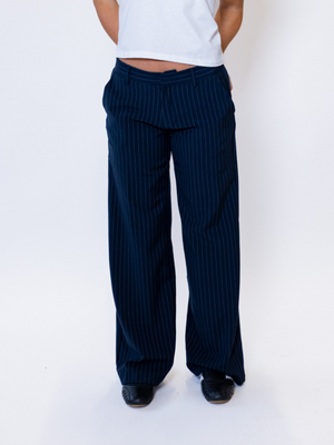 BELLA SUIT PANT - NAVY STRIPE