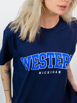 WESTERN MICHIGAN TEE - NAVY