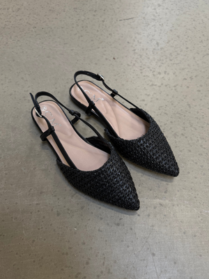 ZENIA FLAT SLINGBACKS SKO - BLACK