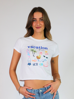 VACATION CLUB BABY TEE - HVID