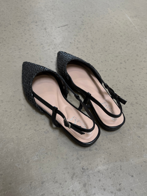 ZENIA FLAT SLINGBACKS SKO - BLACK