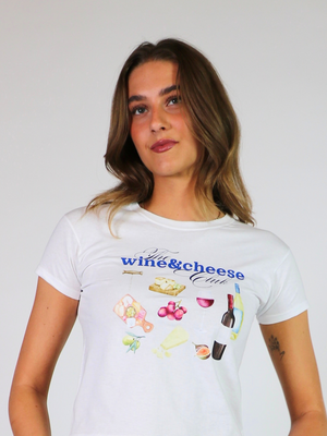 WINE & CHEESE CLUB BABY TEE - HVID