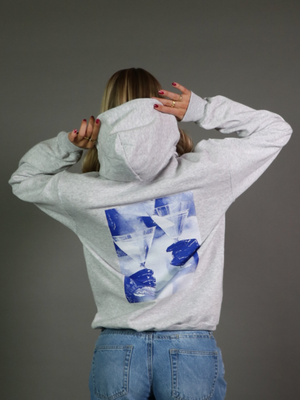 MARTINI FOR 2 HOODIE (rygprint) - GRÅ