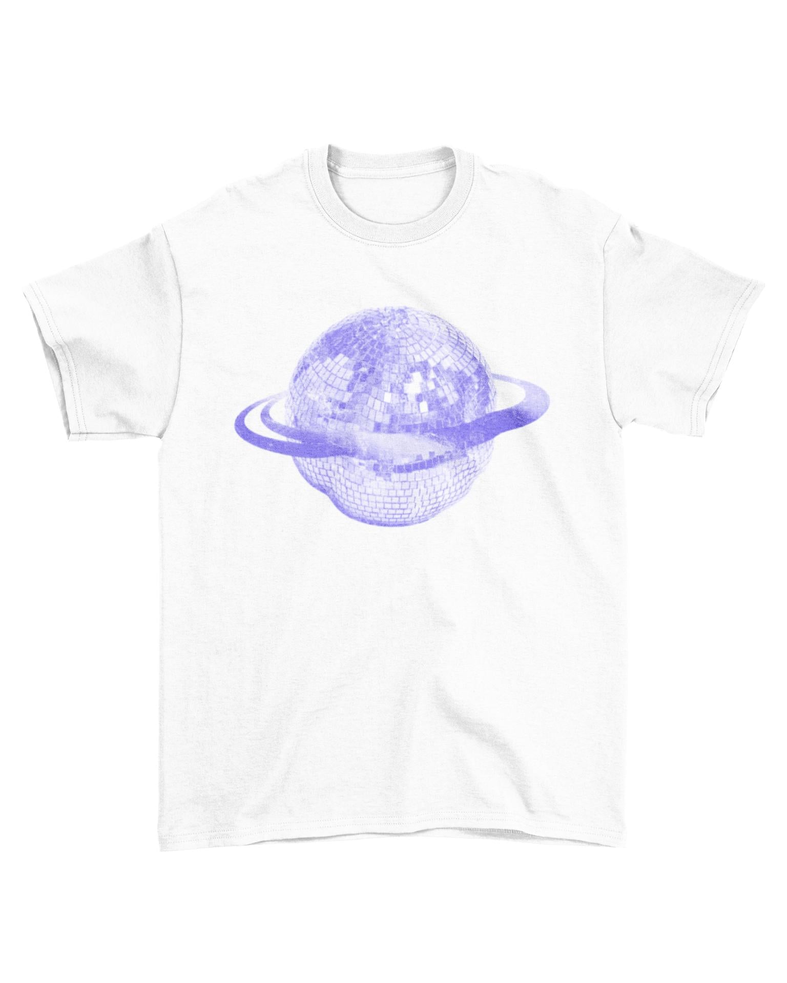 PLANET DISCO (violet) UNISEX T-SHIRT - HVID