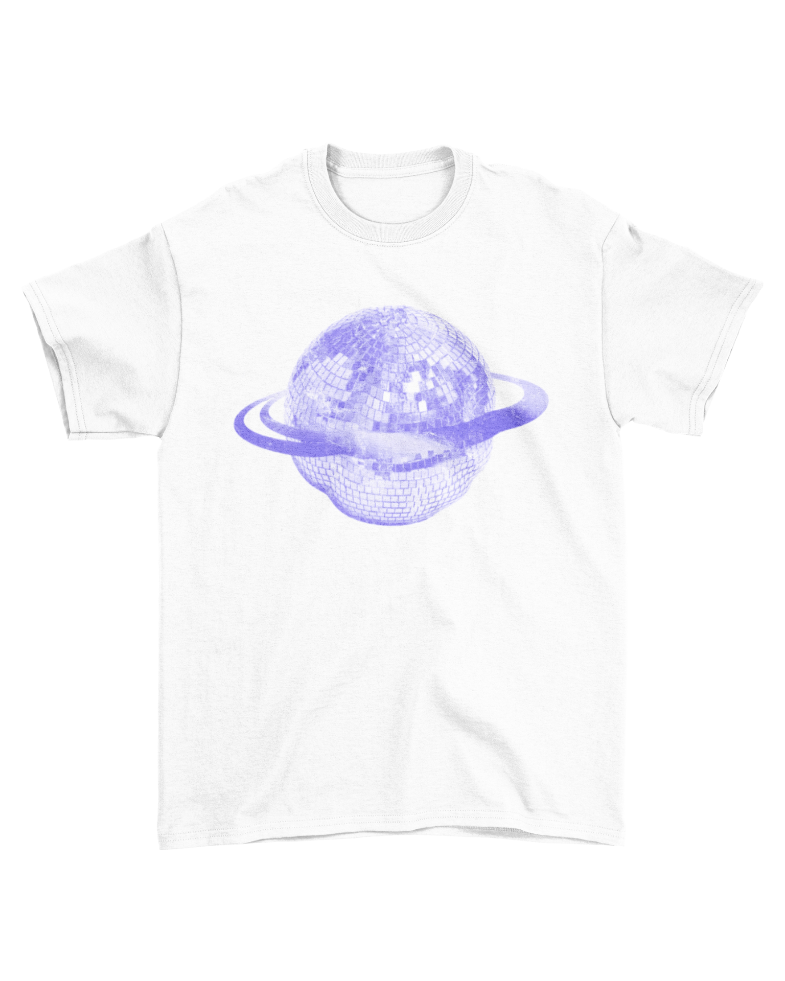 PLANET DISCO (violet) UNISEX T-SHIRT - HVID