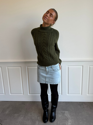 ESTHER DENIM MINI SKIRT - BRIGHT BLUE