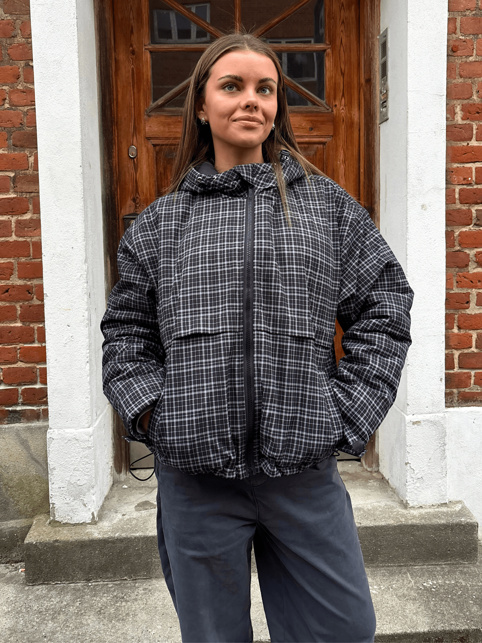 JUNO JACKE - GRAU KAROT