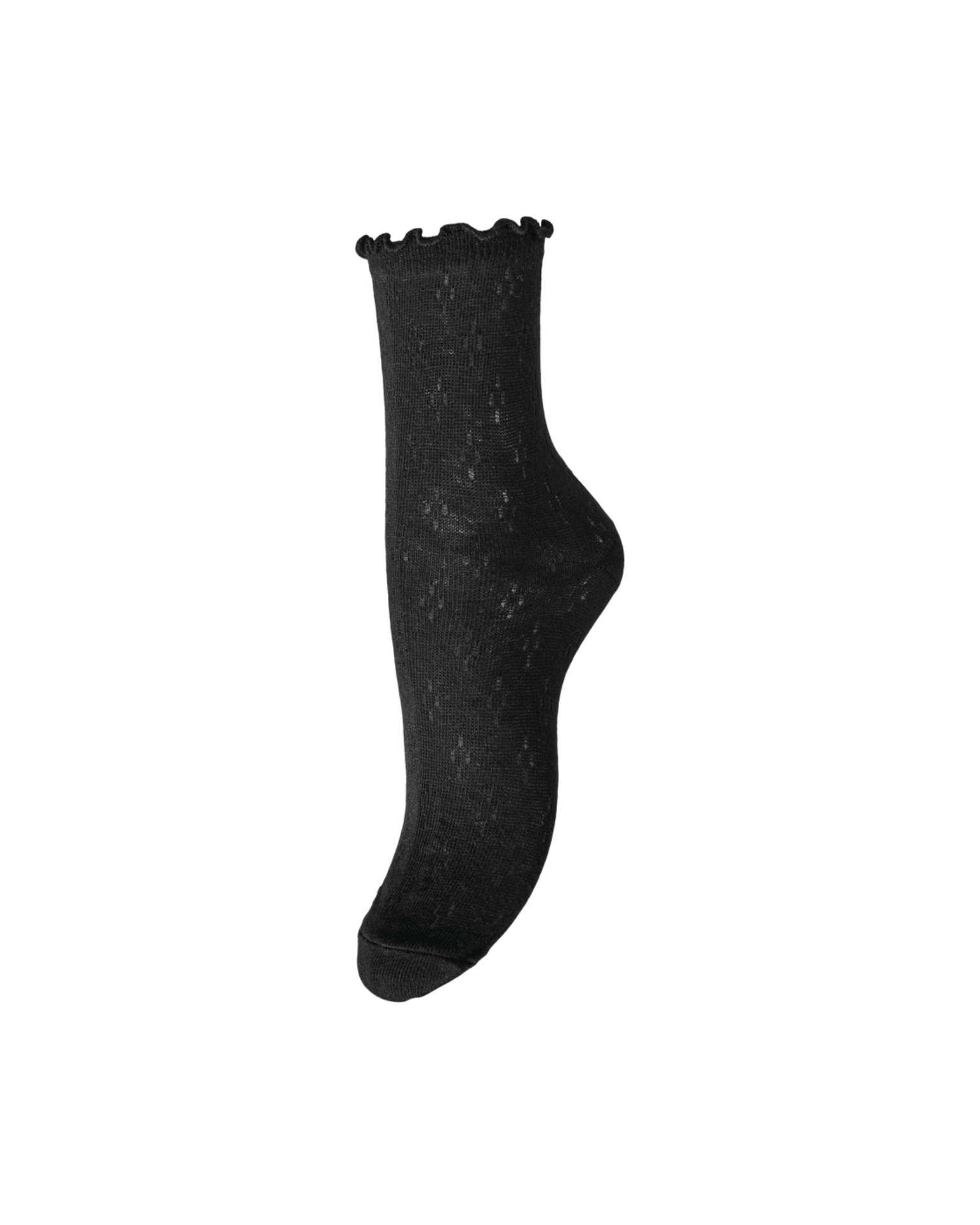 Therese Pointelle Socken - Schwarz