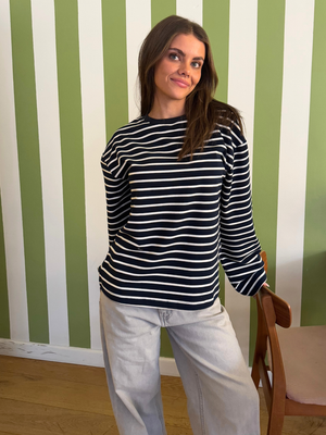 MYNTE STRIPE TEE - NAVY/WHITE