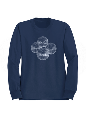 DISCO KUGLE (hvid) SWEATSHIRT  - NAVY