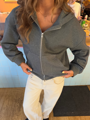 ASH SCUBA ZIP HOODIE - DARK GREY