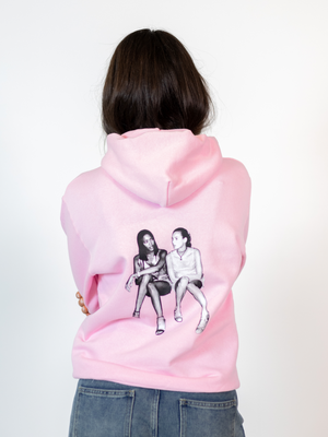 SUPERMODELS HOODIE (rygprint) - LYSERØD