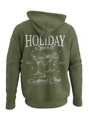 HOLIDAY SPIRITS HOODIE - OLIVEN