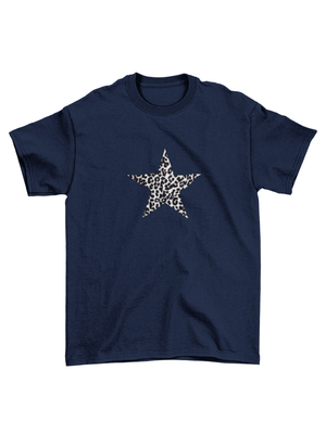 GREY LEOSTAR BABY TEE - NAVY