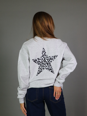 GREY LEOSTAR SWEATSHIRT (rygprint) - GRÅ