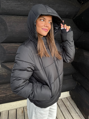 BEE PUFFER JACKET - BLACK