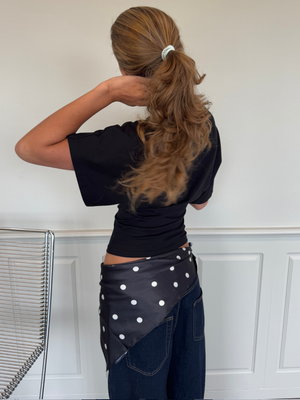 DONNIE SQUARE SCARF - BLACK/WHITE