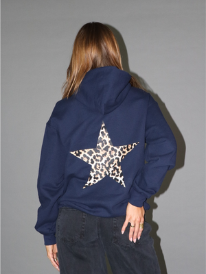 BROWN LEOSTAR HOODIE (rygprint) - NAVY