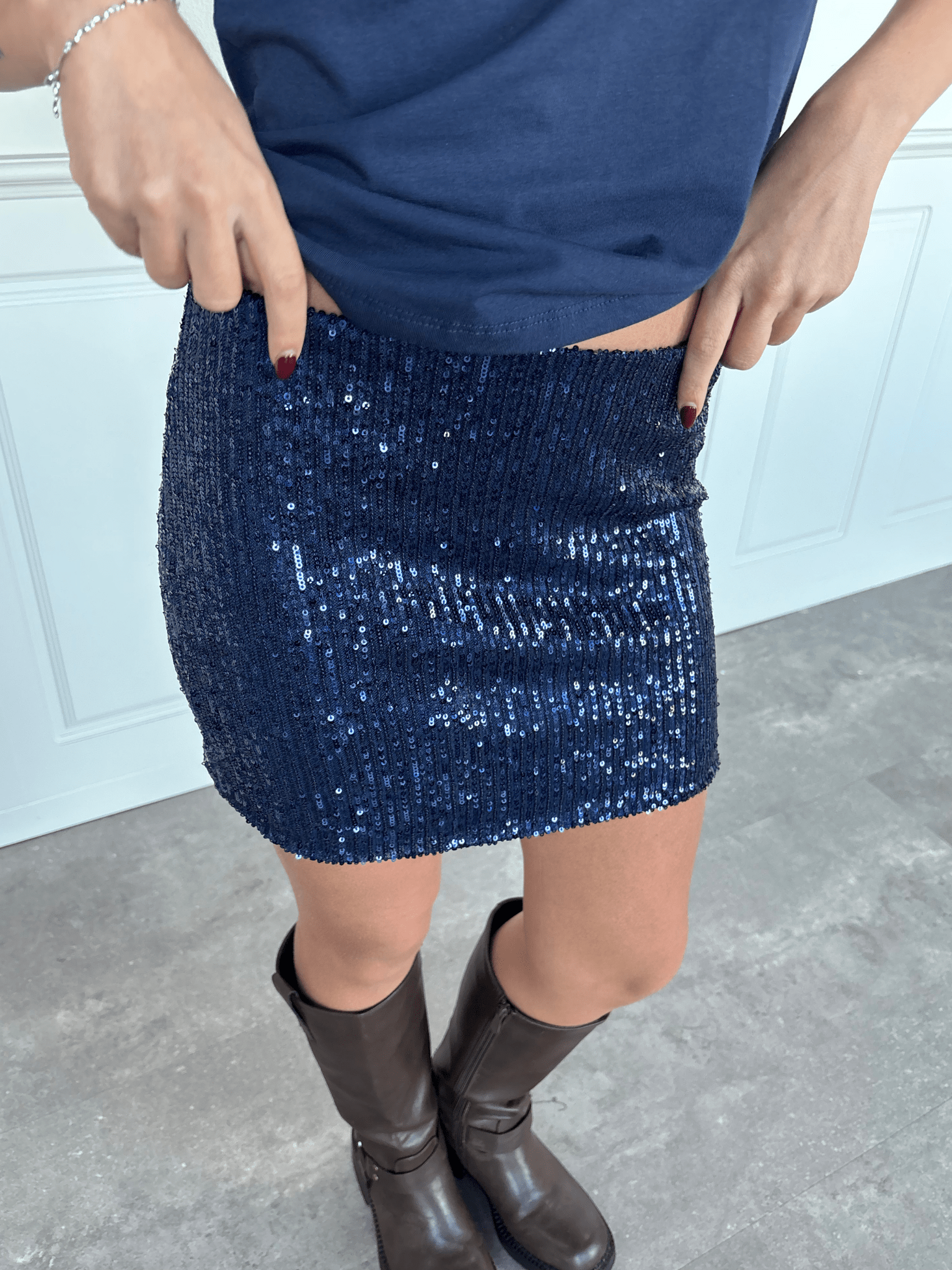 BILLIE GLITZERROCK - MARINEBLAU