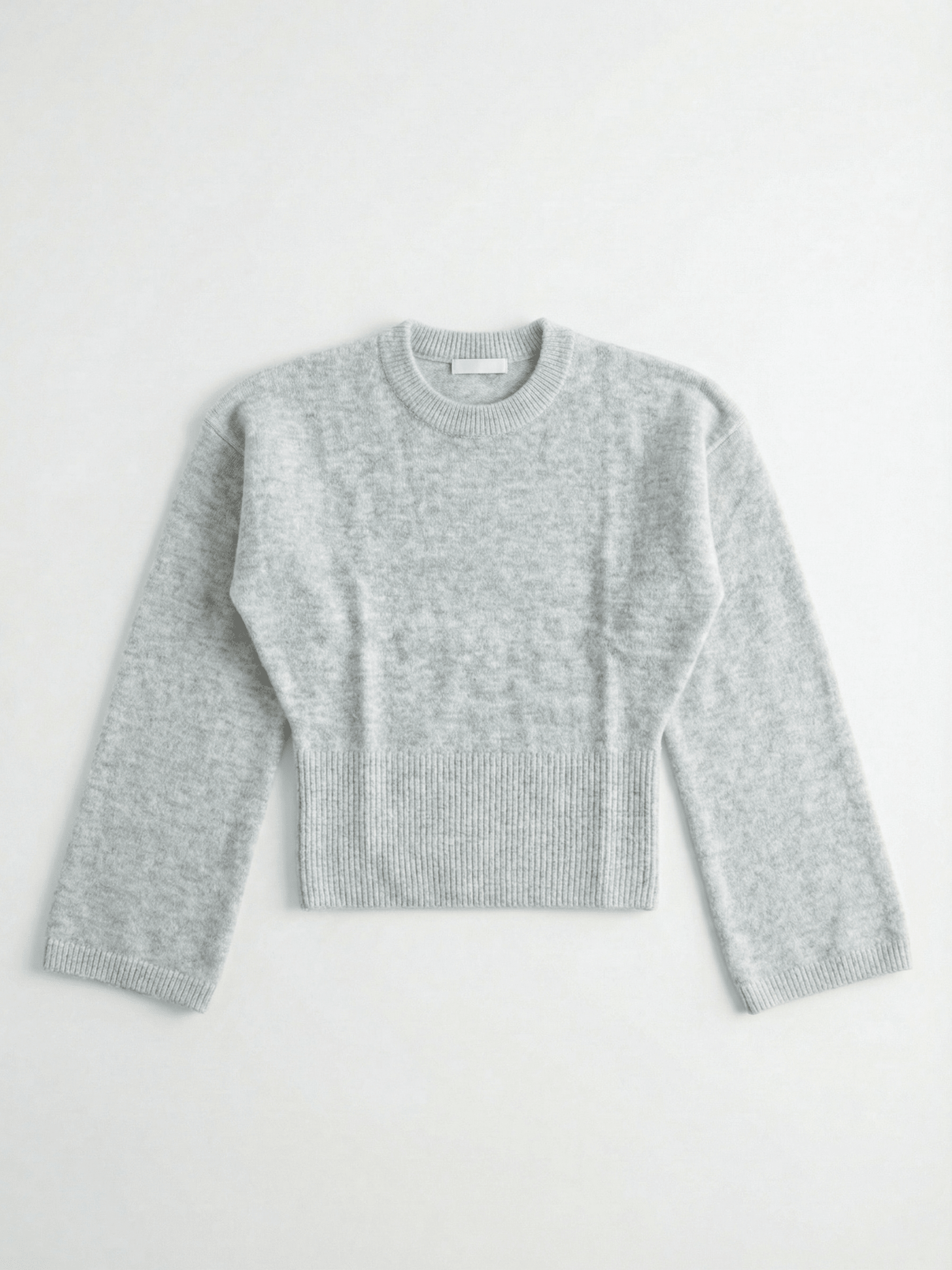 ELLEN ANGEL ÄRMEL-STRICKPULLOVER - HELLGRAU