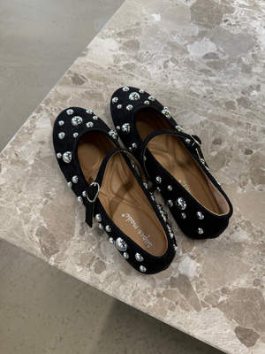 ZOE BALLERINA M/ STUDS - BLACK