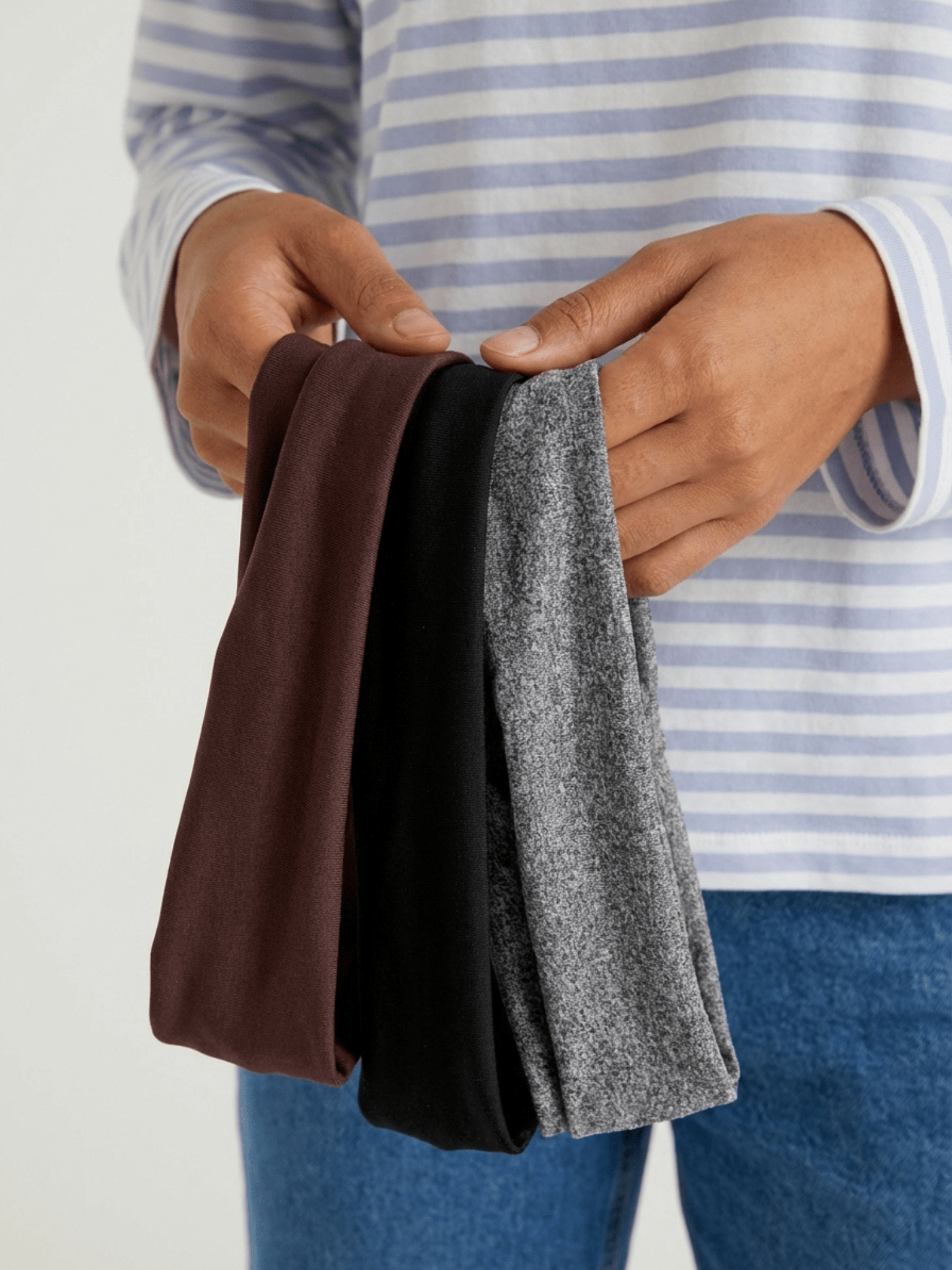 ANNE HÅRBÅND (3-Pack) - BLACK/BROWN/DARK GREY