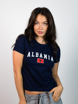 ALBANIA, BABY TEE - NAVY