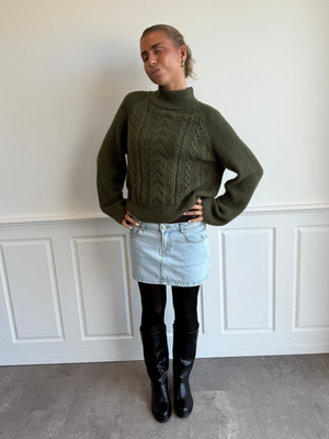 ESTHER DENIM MINI SKIRT - BRIGHT BLUE