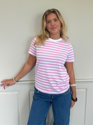 RIA STRIPE TEE - LAVENDER/WHITE