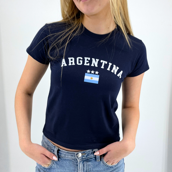 ARGENTINA, BABY TEE - NAVY