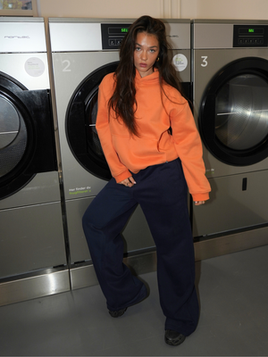 OVERSIZED HOODIE - CORAL ORANGE