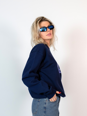 DISCO KUGLE (violet) SWEATSHIRT  - NAVY