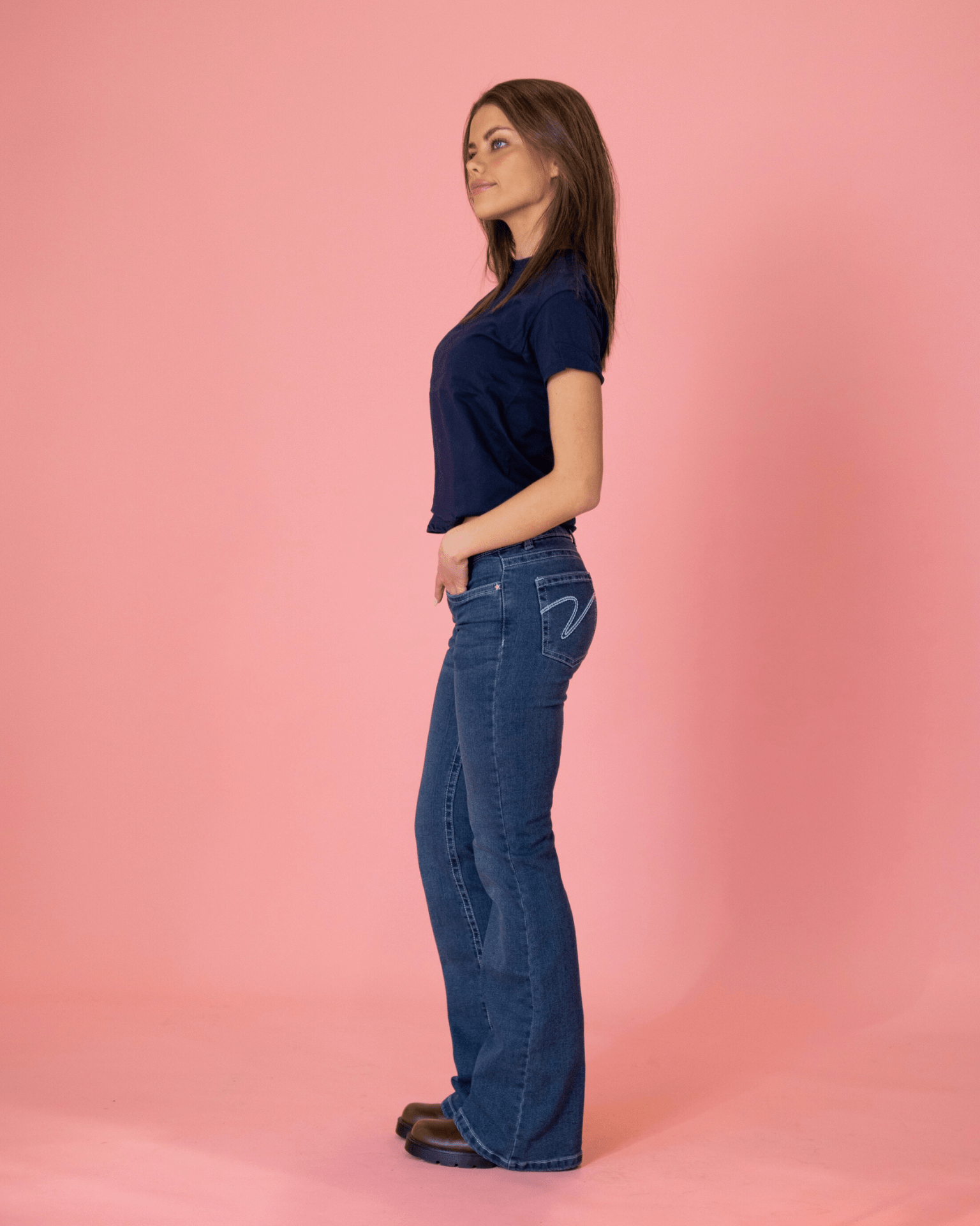 ERIKA LOW BOOTCUT JEANS - MID BLUE