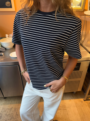 LYKKE STRIPE TEE - NAVY/WHITE