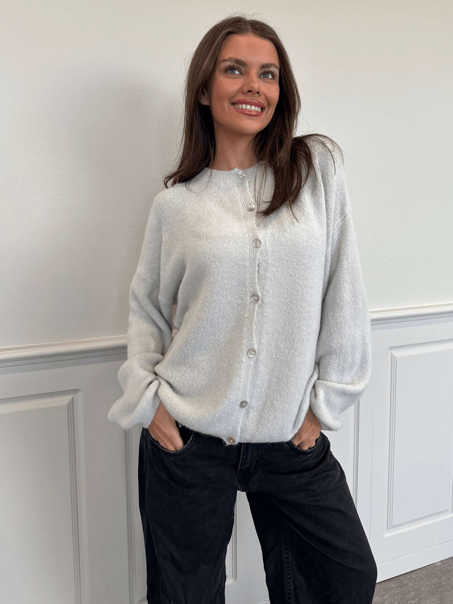 MOLLI CARDIGAN - LIGHT GREY