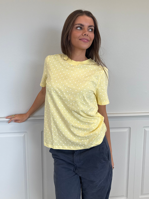RIA DOT TEE - PALE BANANA/WHITE DOT