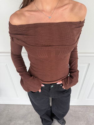 MELANIE TOP - DARK BROWN