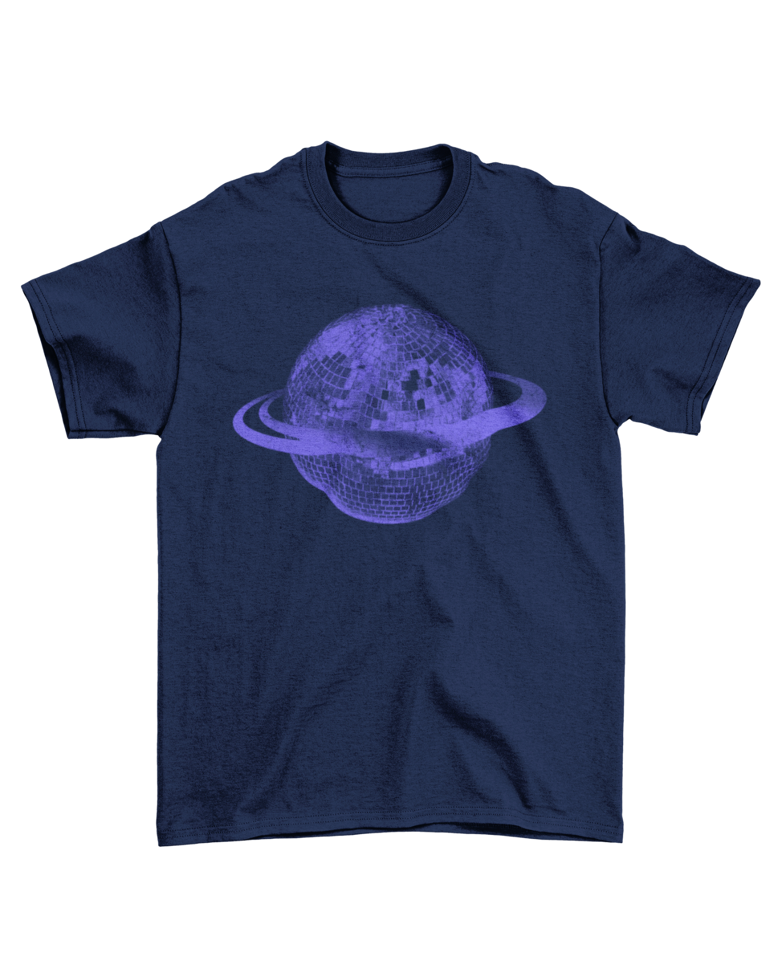 PLANET DISCO (violet) UNISEX T-SHIRT - NAVY