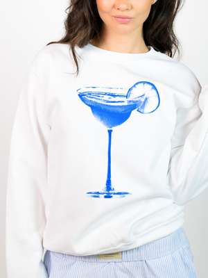 MEGA BLUE DRINK SWEATSHIRT  - HVID