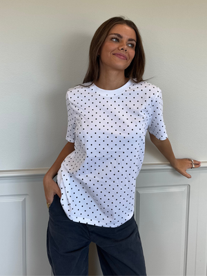 RIA DOT TEE - WHITE/BLACK DOT