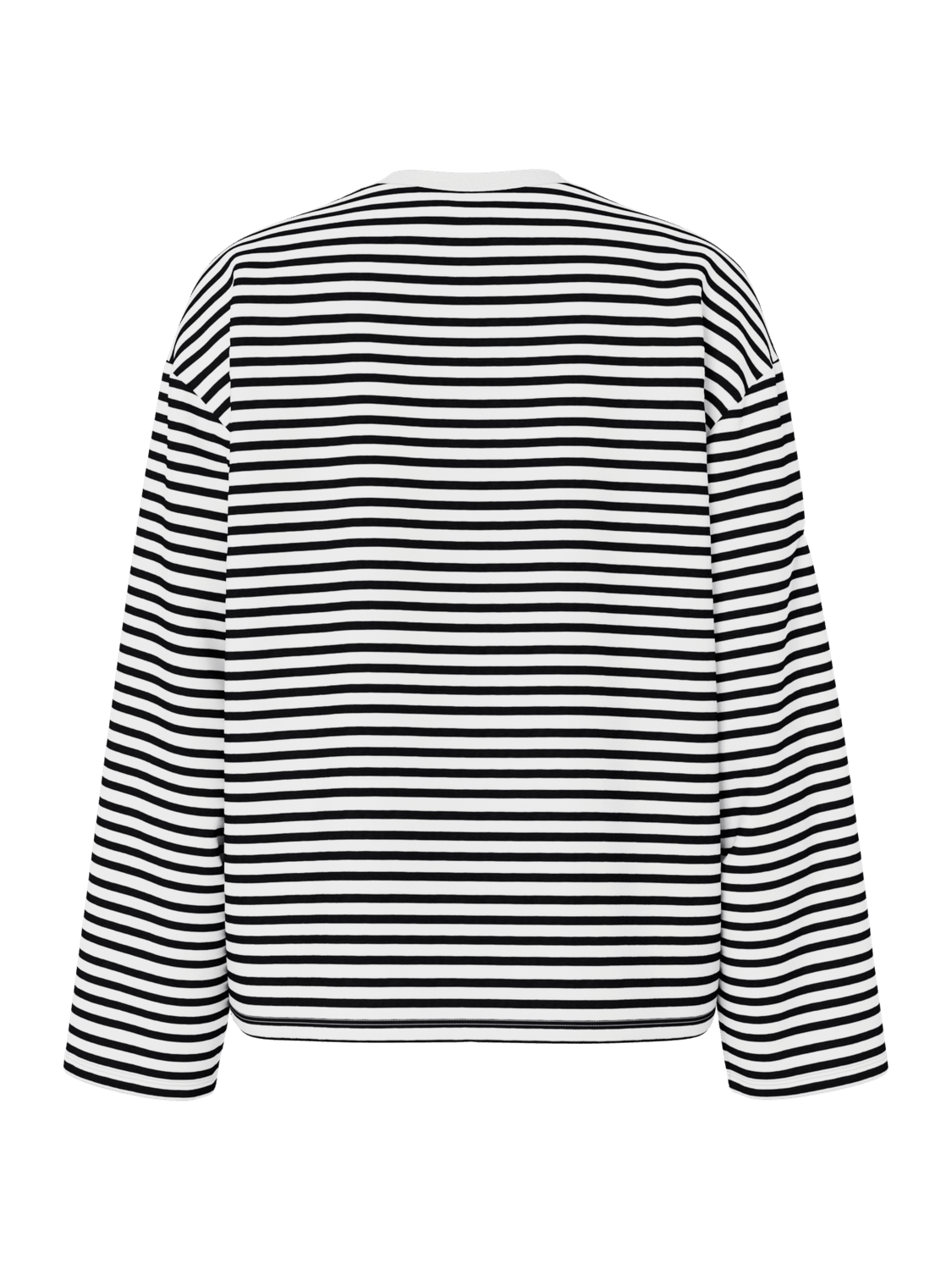 SADIE STRIPE TEE LS - CLOUD DANCER / SCHWARZ