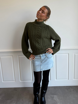 ESTHER DENIM MINI SKIRT - BRIGHT BLUE