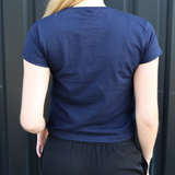 DISCO KUGLE (violet), BABY TEE - NAVY